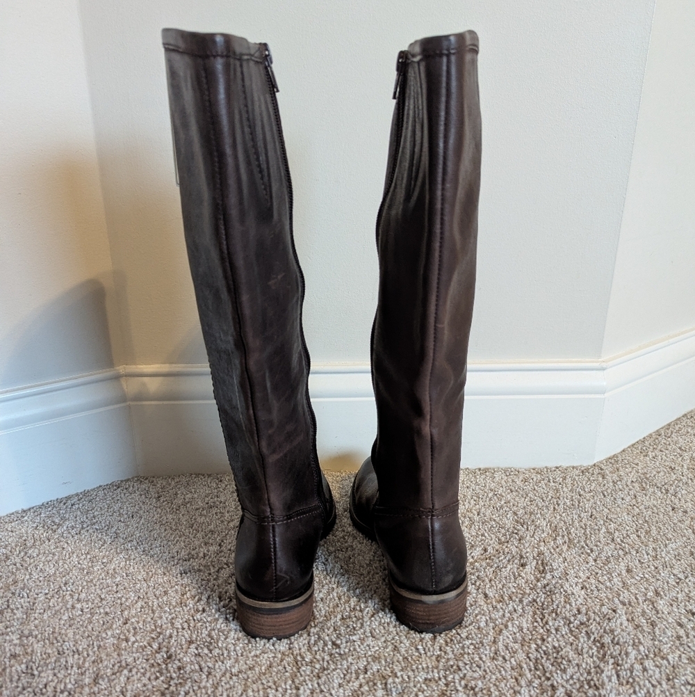 Coldwater Creek Brown Leather Tall Riding Boots sz 6 - Picture 6 of 8